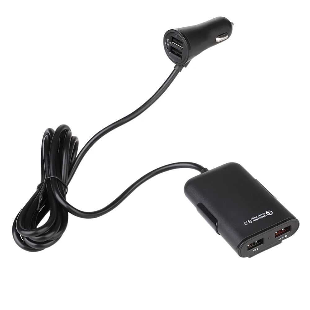 4 USB порта Быстрая зарядка автомобиля быстрая QC 3,0 Передняя Задняя телефон зарядное устройство адаптер 36 Вт автомобильное зарядное устройство для iPhone huawei
