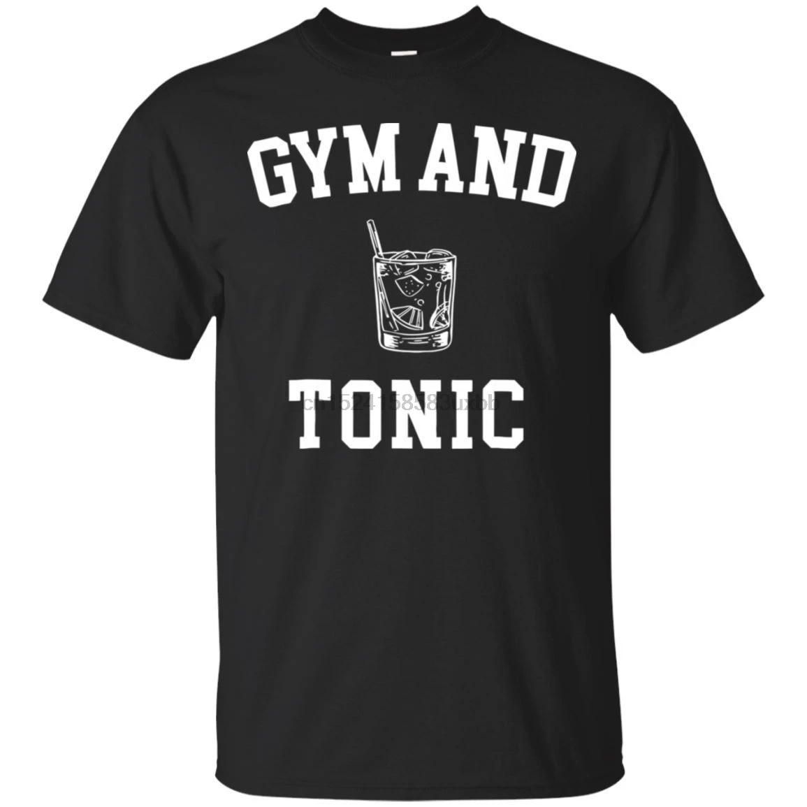 Gym And Tonic Short Sleeve Black T-Shirt Size Cartoon t shirt men Unisex New Fashion tshirt free shipping funny tops |