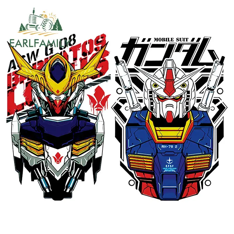 EARLFAMILY 13cm for GUNDAM RX Car Stickers Anime Accessoires Waterproof Sunscreen Decals VAN RV Refrigerator Decoration | Автомобили и