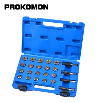 

24pc Set Oil Drain Plug Sump Bolt Thread Repair Kit M13 - M20 Tap