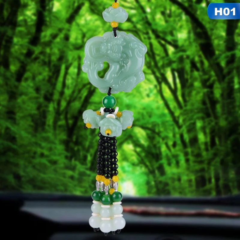 H01 Автомобильная подвеска нефрит Храбрые войска Gourd колено Те Гуань Инь(железная Гуаньинь) Майтрея авто Интерьер Зеркало заднего вида висит украшение аксессуары - Название цвета: H01