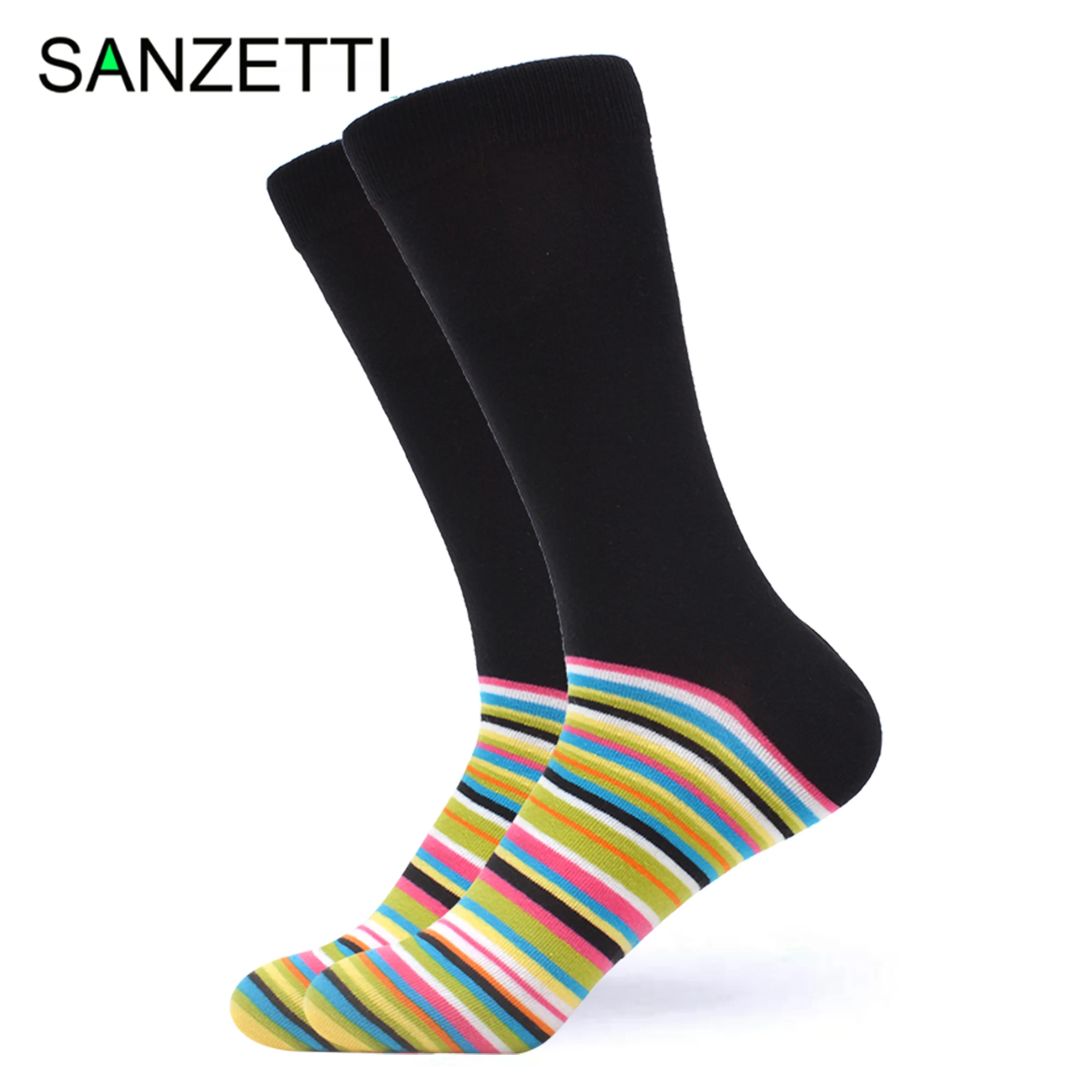 SANZETTI 1 пара 2020 новые яркие Gemetry розовые мужские носки Высокое качество чесаный