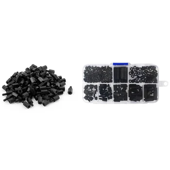 

100Pcs M3 Thread 8mm+6mm PCB Fixed Nylon Hex Standoff Spacer Pillar & 180 Pcs M3 Nylon Hex Spacers Screw Nut Stand-Off