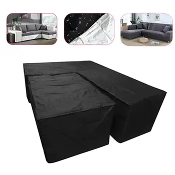 

2pcs/set Waterproof L Shape Corner Dust Proof Cover + Rectangular Cover Garden Sofa Rattan Furniture Outdoor All-Purpose Covers