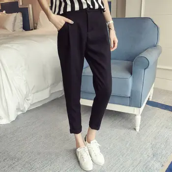 

Casual Loose High Waist Radish Feet Suit Pants Women Chiffon Harem Pants Female Summer Ankle-length Pants Clothes Trousers