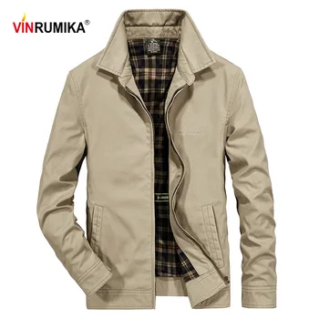

2020 Spring Autumn Men's Europe Casual Style High Quality 100% Cotton Army Green Jacket Coat Man Black blue Jackets Khaki Coats