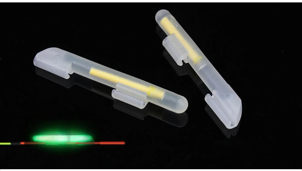 20 Stück 10 Packungen Clip-On Angelruten-Nachtangel-Posenlichter Leuchtende Fluoreszenzspitzen-Lichthalter Effekt-Angelzubehör Köderstäbe – Detail 1