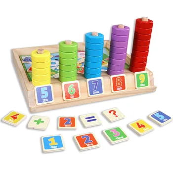 

1 Set Children Wooden Montessori Toys Box Puzzle Early Educational Learning Toy Colorful Count Beads Arithmetic Kid Math Toys