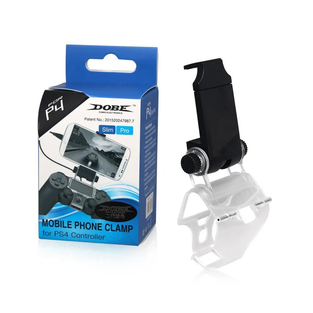 

Cellphone Clamp Mobile Phone Gaming Clip Holder Clamp Handle Bracket for PS4 DualShock 4 Game Controller Gamepad Adjustable Clip