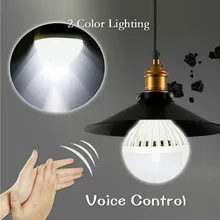 Теплый белый/белый E27 3 Вт 5 Вт 7 Вт звуковой контроль светодиодный Глобус лампа Теплый день белый SMD энергосберегающий Точечный светильник Лампада светодиодный светильник ing лампа