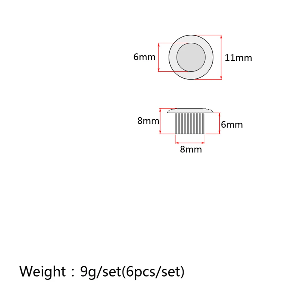 6 Pieces Metal Guitar Machine Head Tuning Peg Bushings Ferrules Nickel 6 Pieces Metal Guitar Machine Head Tuning Peg Bushings Ferrules Nickel