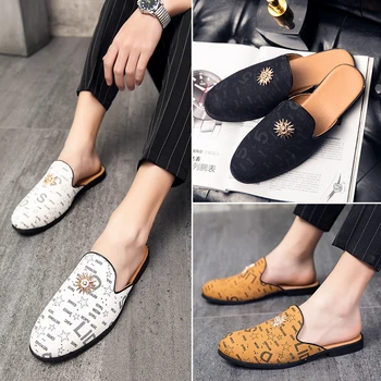 

2020 Hot Sale Men Half Slipprs Outdoor Breathable Half Loafers Man Mules Lightweight Drag Shoes Trend Design Male Casual Shoes