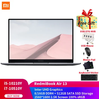 

2020 Xiaomi RedmiBook Air 13.3 Inch Laptop Intel-Core i7-10510Y/i5-10210Y 8/16G LPDDR3 512G SSD 2.5K Screen Ultra-Thin Notebook