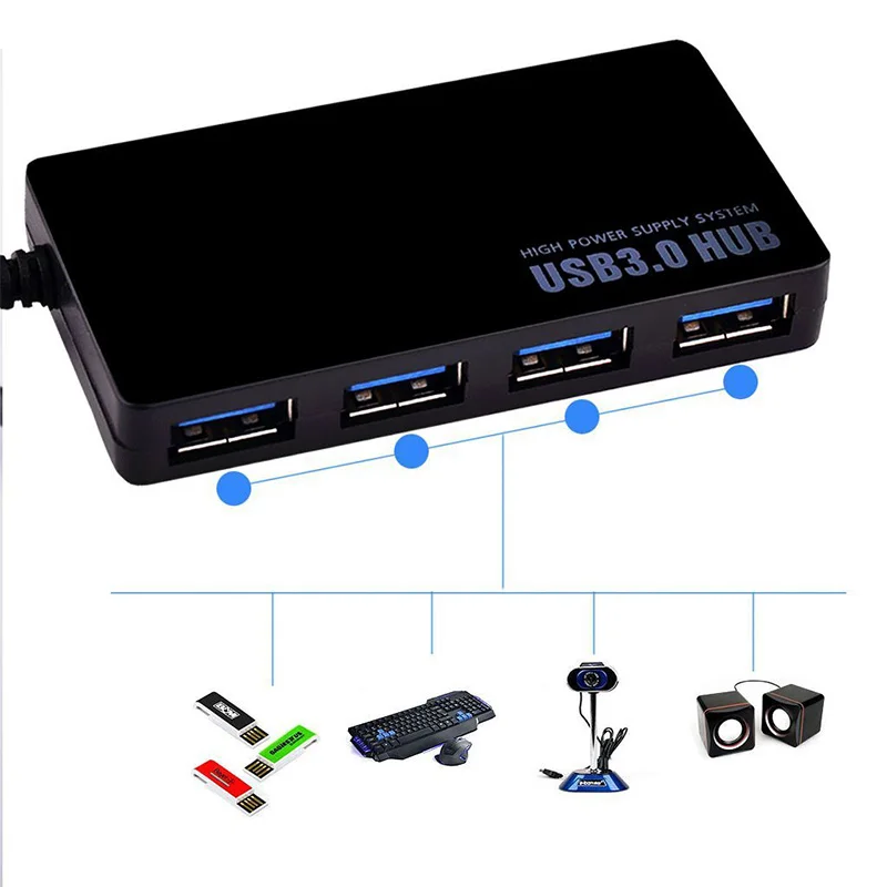 4-портовый USB 3,0 концентратор USB 3,0 концентратор 5G Мбит/сек расширения портативных ПК Кабель-адаптер для ноутбука аксессуары хаб Usb для компьютера
