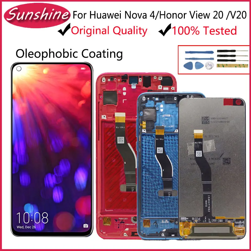 ЖК + рамка для Huawei Honor View 20 PCT-L29 / V20 Nova 4 сенсорный ЖК-экран в сборе LCD | Мобильные