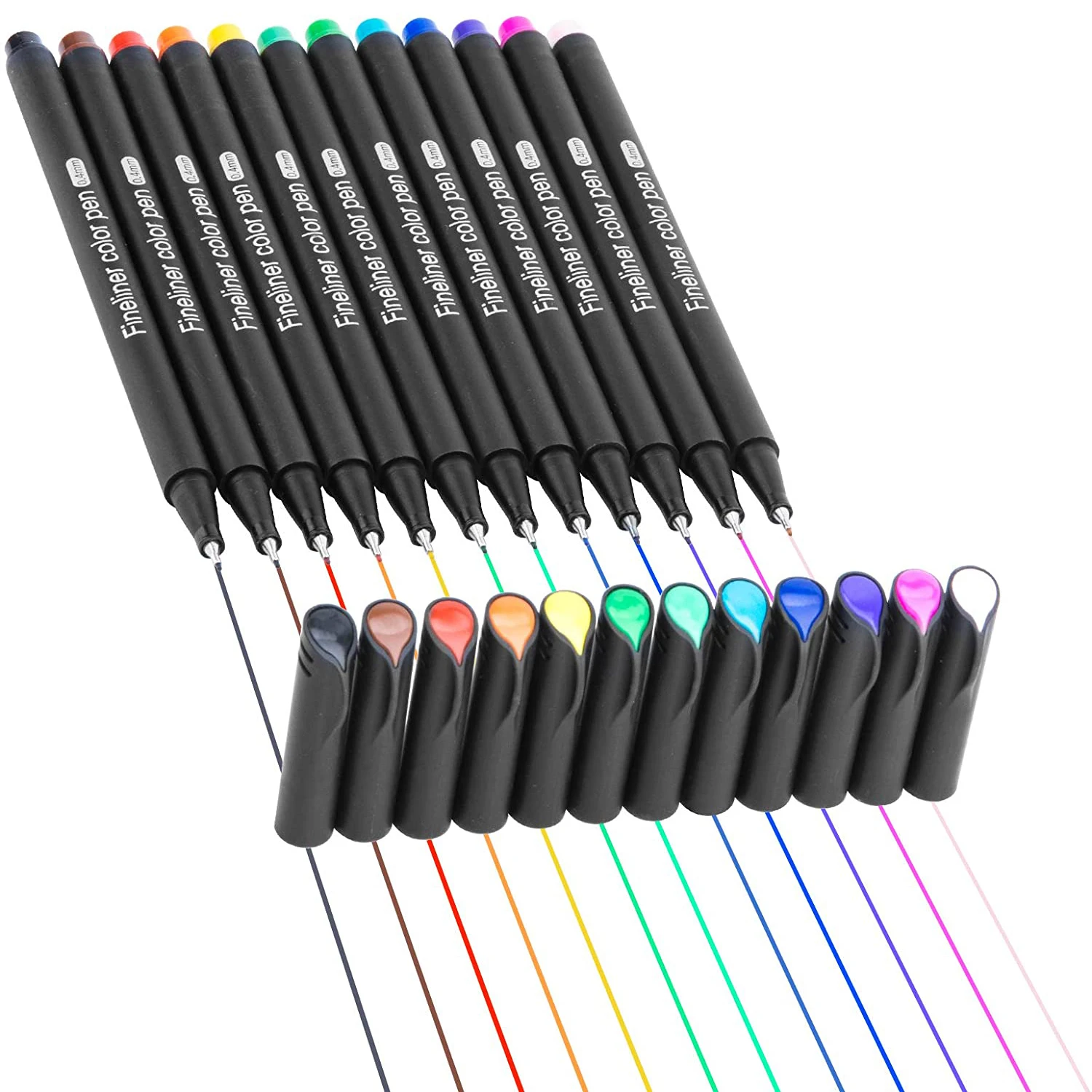 12pcs Journal Colored Fine Point Pens Fineliner Pen for Note Taking Calendar Agenda Bullet Journaling Art Project Office Supply