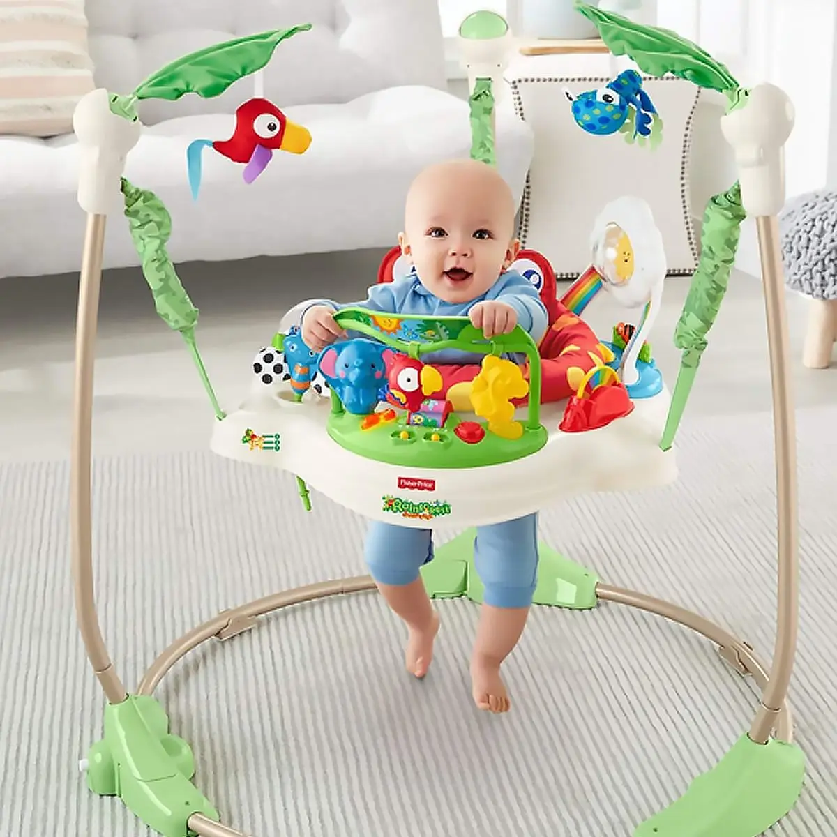 Multifunctional Electric Baby Jumper Infant Bouncer Walker with mucisc Rocking chiar Baby cardle Xiangtat Baby Finding Activities Rainforest Jumperoo 
