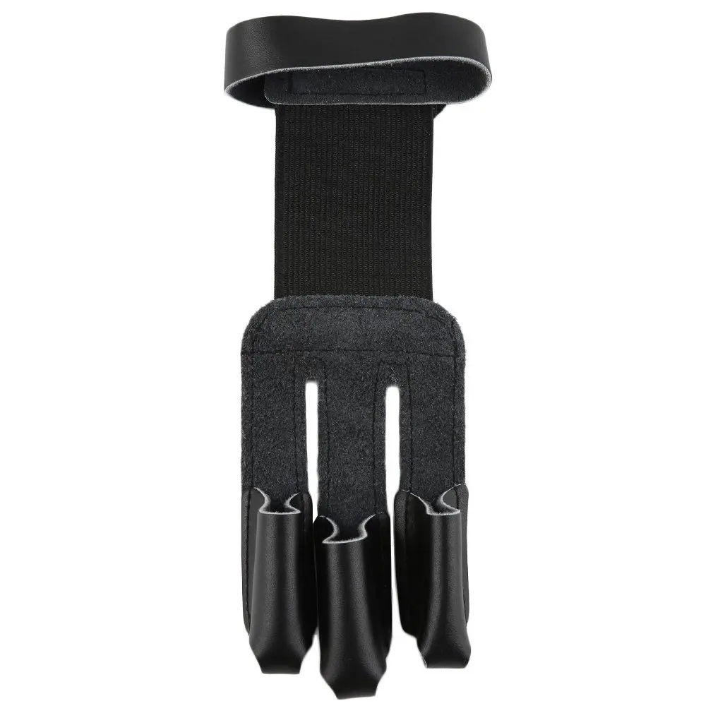 

Archery Protect Glove 3 Fingers Pull Bow arrow Leather Shooting GlovesPromotion