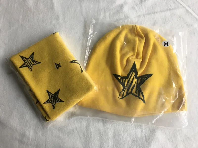 Autumn Baby Cap Set Cartoon Children Head Cover Spring Warm Neck Collar Kids Beanies Neckerchief Set Cotton Hat Scarf Two Piece