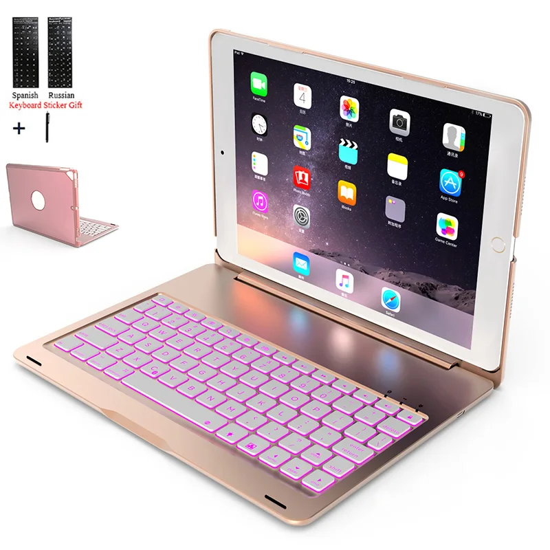  For iPad 10.2 2019 BackLight Wireless Bluetooth Keyboard Case For iPad 10.2 inch 2019 Tablet Alumin