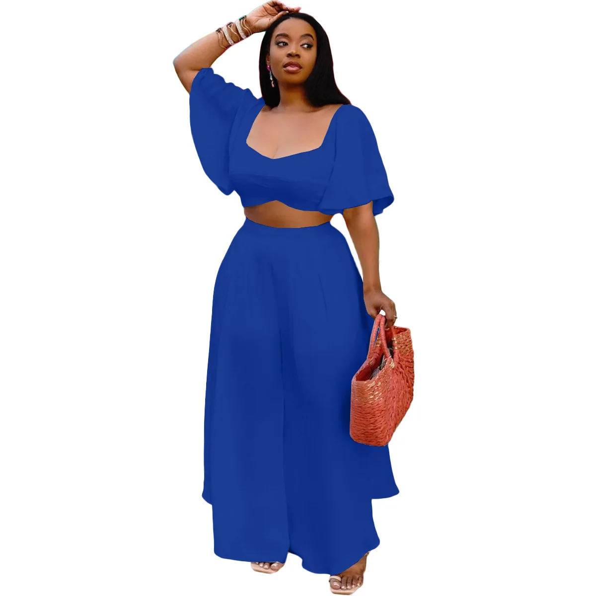  Womens Outfit Plus Size Crop Tops for Women Sexy Matching Sets  Womens Vacation Outfits Concert Outfits for Women Womens 2 Piece Pants Sets Ofertas  Flash Del Dia Mujer Blue : Sports