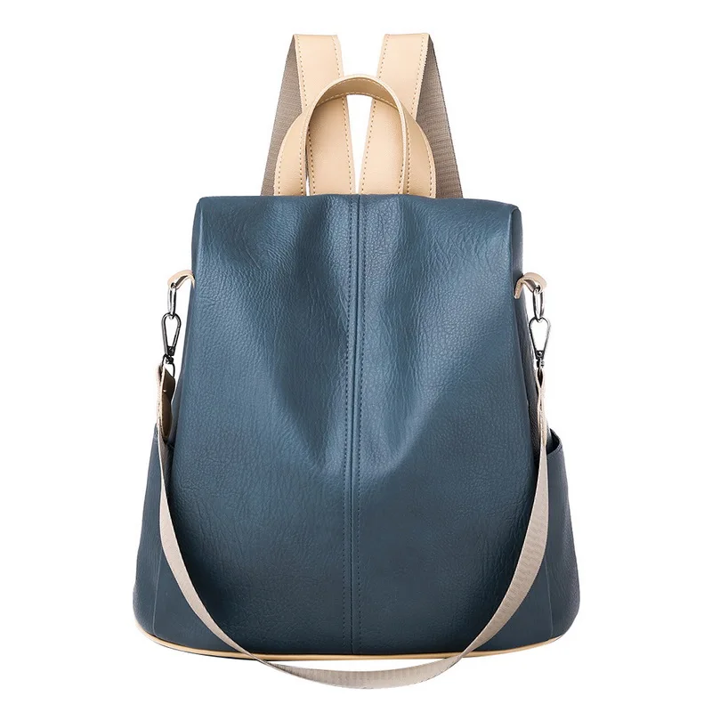 blue(style8) Новинка, женский рюкзак для девочек, рюкзак с защитой от кражи, Модный женский простой Одноцветный школьный рюкзак для девочек, повседневные дорожные сумки - Цвет: blue(style8)