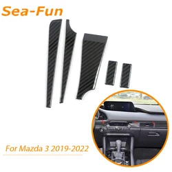 Décoration de sortie d'air pour Console centrale de voiture, accessoire d'intérieur en Fiber de carbone pour Mazda 3 Bp 2019 2020 2021 2022 