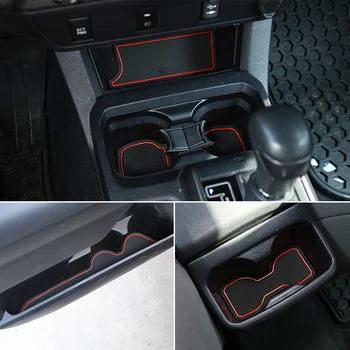 

18Pcs Car Armrest box Door Slot Mat Center Console Liner Water Coaster Part ABS For Toyota Tacoma 2016-2021 Interior Accessories