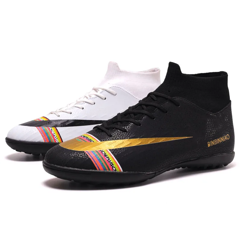 multi turf sole Мужские футбольные бутсы для помещений; футбольные бутсы; оригинальные футбольные бутсы с высоким голенищем; мужские кроссовки; Chuteira Futelbol - Цвет: multi turf sole