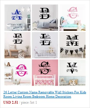 Personalized Custom Name Butterfly Heart-shaped Wall Stickers For Nursery Kids Room Decoration Vinyl Stickers Bedroom Home decor
