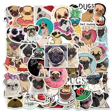 Autocollants Graffiti Animal mignon carlin, étiquette étanche pour valise téléphone Notebook guitare tasse d'eau, jouet pour enfants chiot 10/30/50 pièces