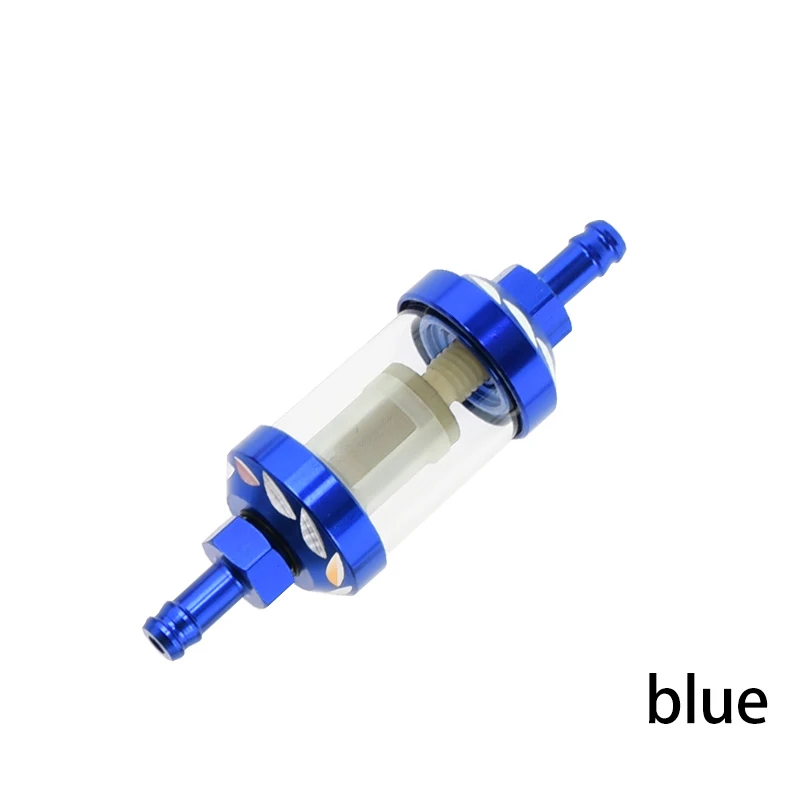 8mm Universal Motorcycle Fuel Filter CNC Aluminum Alloy Glass Gas Fuel Gasoline Oil Filter For ATV Dirt Pit Accessories Off-Road