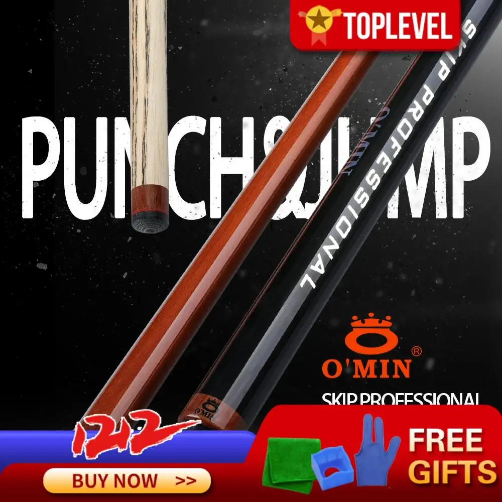 

O'MIN Billiard Punch&Jump Cue 3 Pieces Break&Jump Cue 140cm 13.5MM Tip Ash Solid Wood Billar Stick Kit Professional Handmade Cue