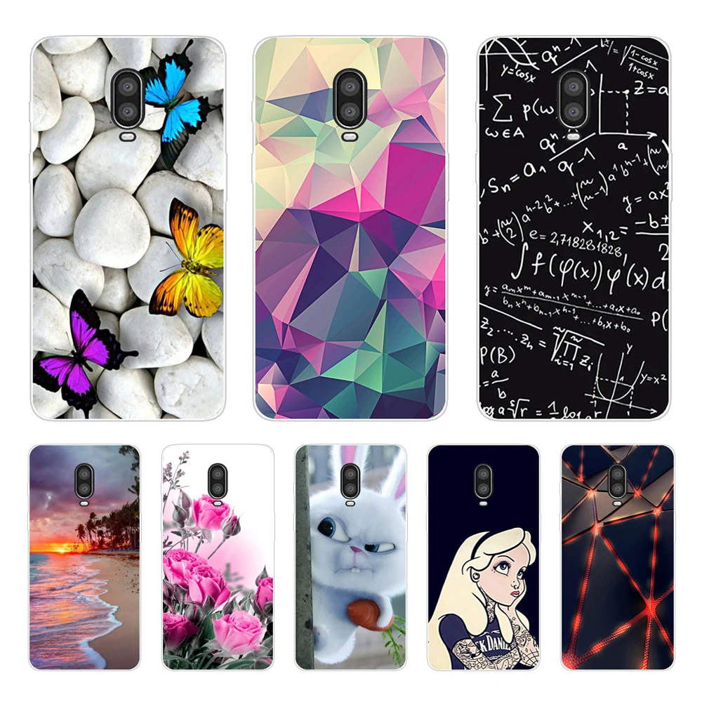 ТПУ мягкий чехол для Oneplus 6T 7 цветной рисунок Ультратонкий силиконовый телефона s