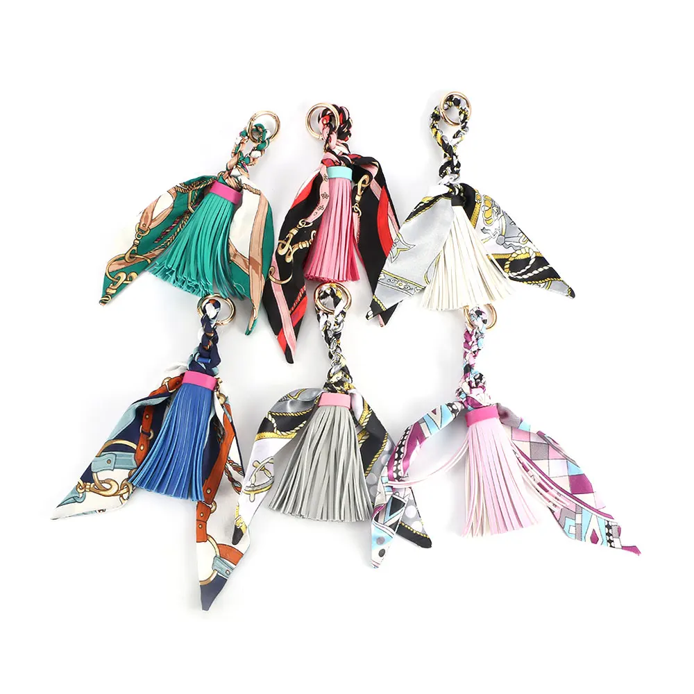 Модные шарфы держатель для ключей бант изысканное украшение из искусственной кожи брелоки в виде кисточки женская сумка бусина в форме автомобиля кулон