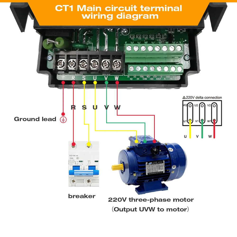 vfd, 1, 5kw 2,2kw, ZW-CT1, 3p, 220v, motor salida para