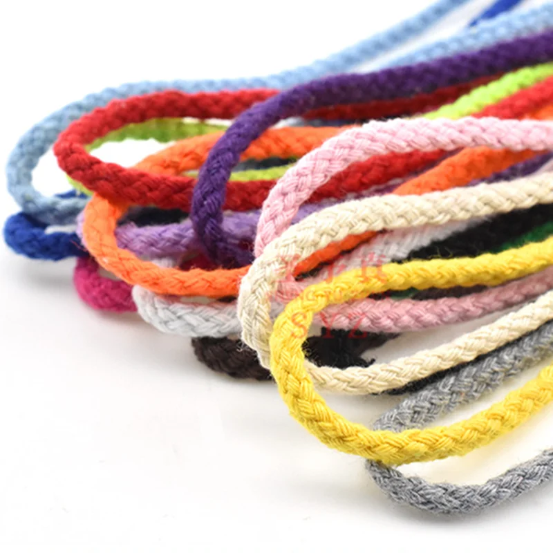 Cotton Rope 5yards/Lot 6mm Decorative Twisted Braided For Handmade Home Textile Decoration