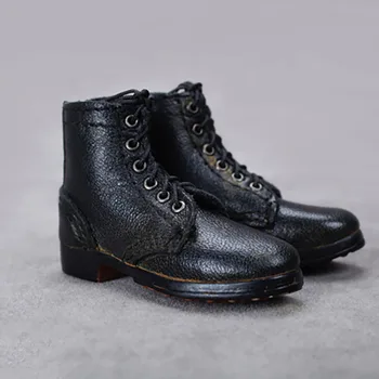 

1/6 Scale Male China Modern Leather Ankle Boots Men Hollow Leather Shoes Fashion Leather Boots with Feet F 12'' Action Figure