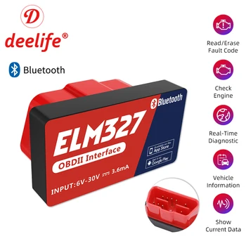 

Deelife ELM327 V1.5 Bluetooth ELM 327 V 1 5 OBD2 Scanner OBDII ODB2 OBD 2 ODB II for IOS Android EML 327 1.5