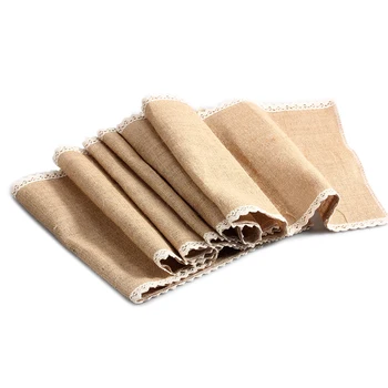 

1Pcs 3 Size Table Runner Vintage Burlap Natural Jute Table Cloth Table Cover Table Placemats Farmhouse Wedding Party Decor