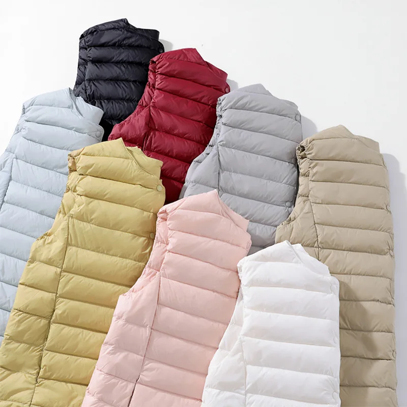 2022 Women's Matt Fabric Waistcoat Warm Vests Ultra Light Down Vest Women Portable Warm Sleeveless Winter Liner