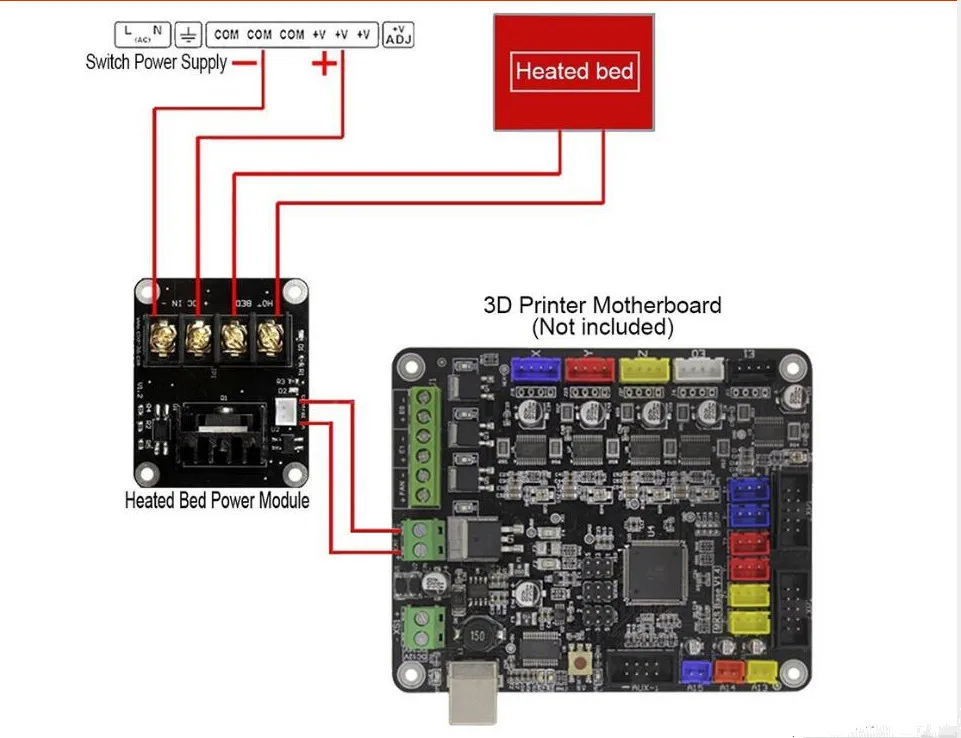Новый 3D Принтер Горячая кровать MOSFET Плата расширения мощности/Тепловая силовой