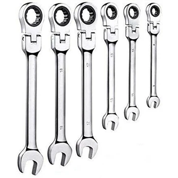 

Hot Sale Gearwrench SAE Metric Flex Head Polished Ratcheting Combination Wrench Any Size Steel Ratchet Wrench