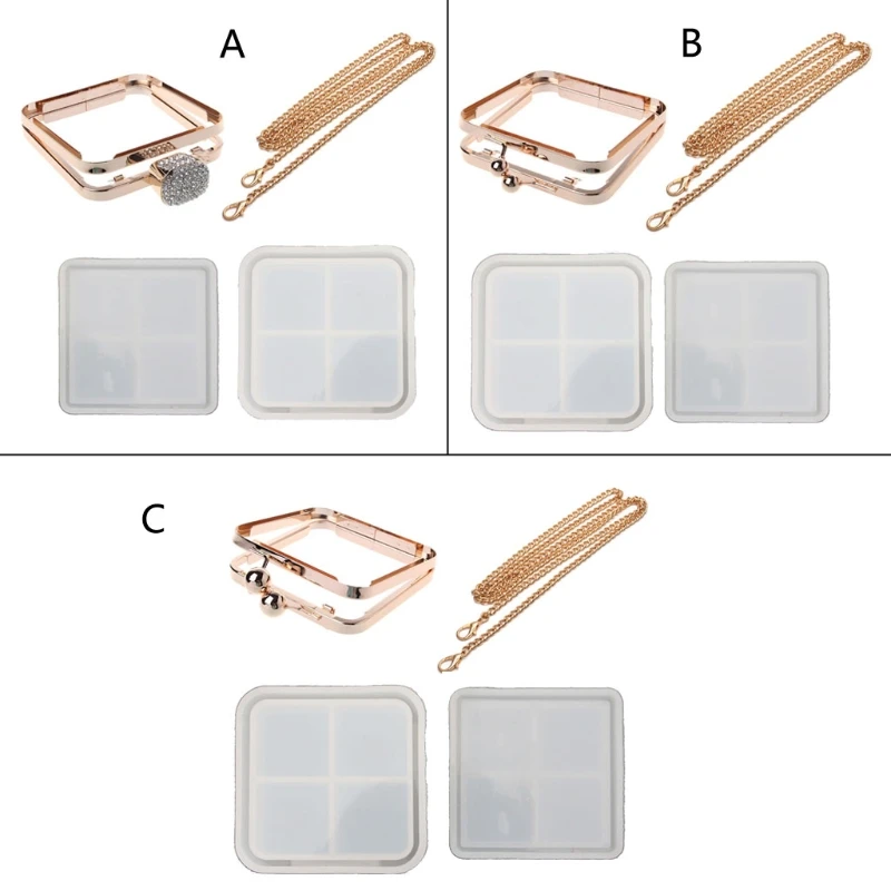 

DIY Clear Dynamic Liquid Square Quicksand Bag Silicone Mold Resin Casting Craft B95F