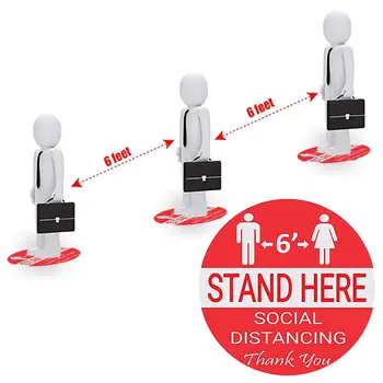 

Public Social Distancing Stickers Indoor Ground Sticker Distance Marker Floor Signs Stickers Keep 6 Feet Away Safety Floor Decal