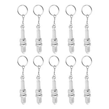 

Novelty LED Flashlight Keychain Car Auto Parts Key Chain Spark Plug Shaped Outside Tuning Keyring Keyfob Pendent Accessories