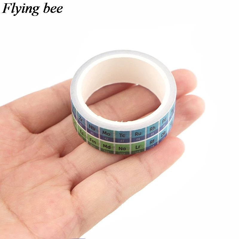 Flyingbee 15 мм X 5 м бумажная васи лента с промежуточной таблицей элементов клейкая лента DIY Скрапбукинг наклейка лента X0599