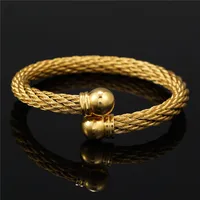 Titanium Steel Men Women Open Round Ball Cuff Bangle Bracelet in Stainless Steel Brackelts Gifts For Women Men Gift 1