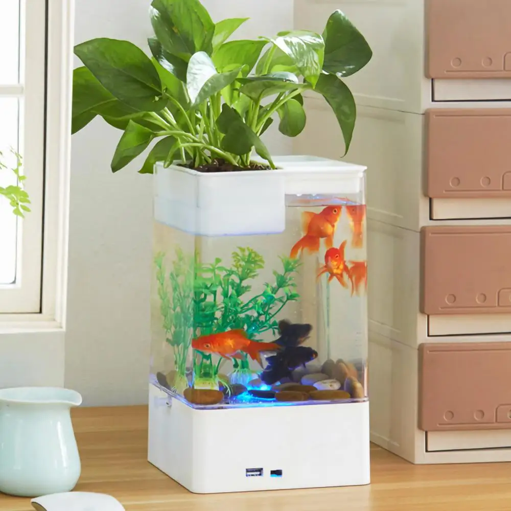 Мини аквариум для рыб Betta настольный аквариумный морской с USB аквариумная чаша