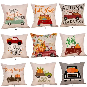 

Happy Halloween Pillow Cases Linen Sofa car Pumpkin 45 * 45 cm Cushion Cover Home Decor Meet Me at the Pumpkin Patch наволочка
